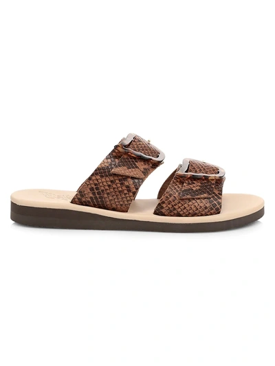 Shop Ancient Greek Sandals Women's Iaso Python-embossed Leather Wedge Sandals