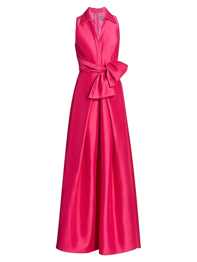 Shop Theia Women's Zibeline Shirt Ball Gown In Fuchsia