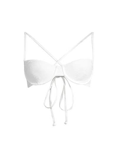 Shop Mara Hoffman Women's Mazlyn Bra Tie Bikini Top In White
