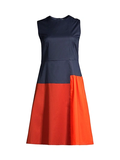 Shop Hugo Boss Women's Dolouri Bicolor Dress In Midnight