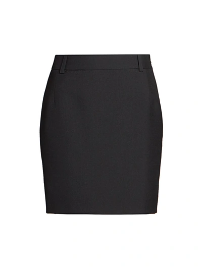 Shop Balenciaga Fitted Wool-blend Mini Skirt In Noir