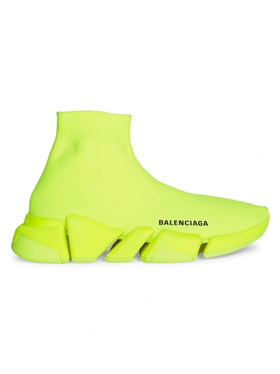 Shop Balenciaga Women's Neon Speed Sock Sneakers In Fluo Yellow