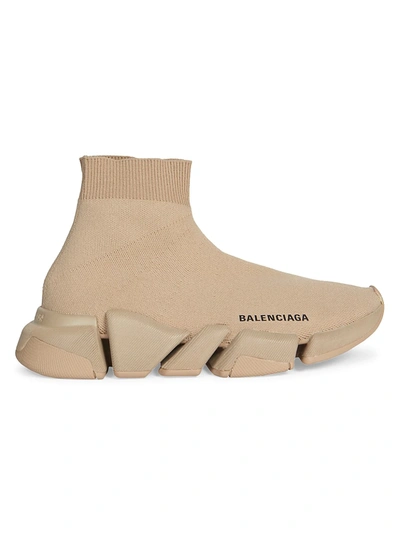 Shop Balenciaga Women's Speed Sock Sneakers In Beige