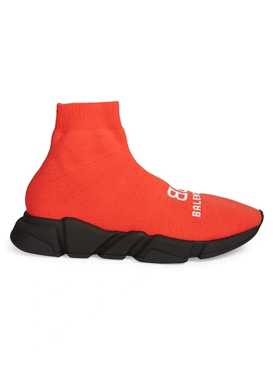 Shop Balenciaga Speed Recycled Sneakers In Red Black