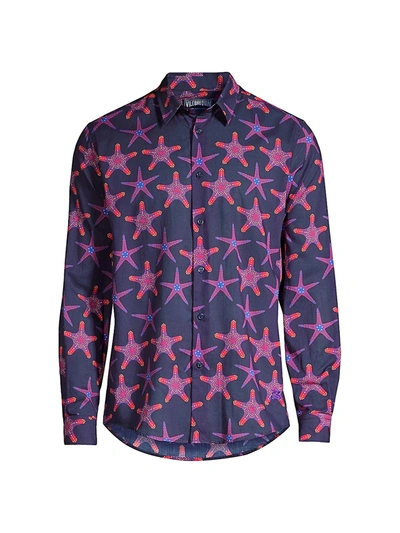 Shop Vilebrequin Caracal Starfish Shirt In Sapphire