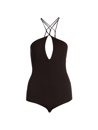 Shop Bottega Veneta Women's Keyholeneck Bodysuit In Nero