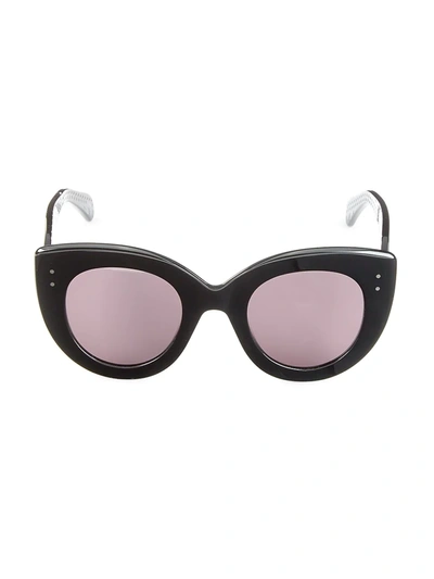 Shop Alaïa Women's 48mm Oversized Cat Eye Sunglasses In Black