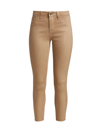 L Agence Margot High-rise Ankle Skinny Coated Jeans In Cappuccino Coated |  ModeSens