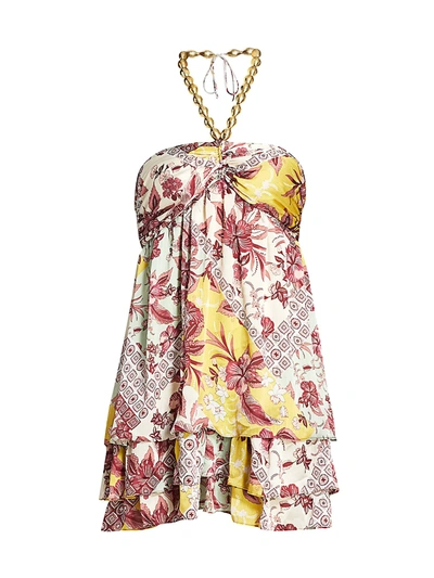 Shop Alexis Women's Irati Empire Mini Dress In Berry Foulard