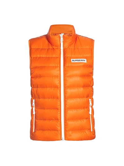 Shop Burberry Women's Hartlepool Down Puffer Vest In Bright Orange