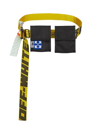 Shop Off-white Eq Two-pocket Belt Bag In Black Yellow