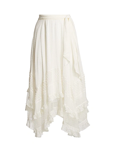 Shop Zimmermann Brightside Handkerchief Hem Skirt In Pearl