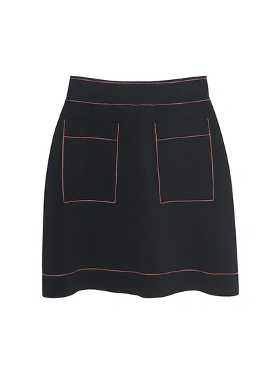 Shop Sandro Women's Elanna Topstitched Skirt In Black