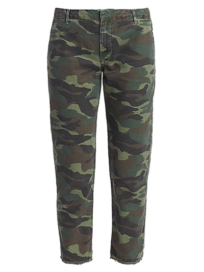 Shop Sundry Camo Embellished-stripe Trousers In Moss