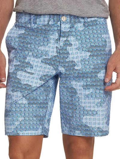 Shop Robert Graham Bottas Stretch-cotton Shorts In Blue