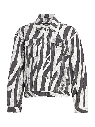 Shop Ksubi Women's Zebra Trucker Jacket In Black White