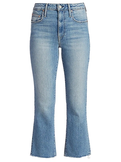 Shop Trave Colette High-rise Kick-flare Cropped Jeans In Stayin Alive