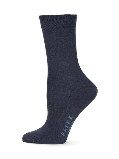 Shop Falke Family Cotton Socks In Navy Blue