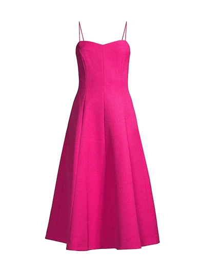 Shop Rebecca Vallance Women's Natalia Flare Midi Dress In Magenta