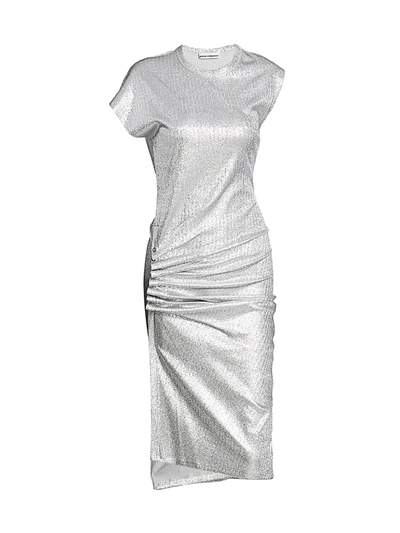 Shop Rabanne Women's Stretch Lurex Jersey Dress In Silver