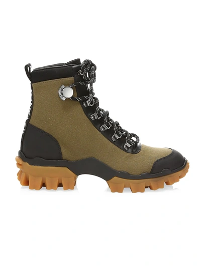 Shop Moncler Women's Helis Mixed-media Hiking Boots In Green