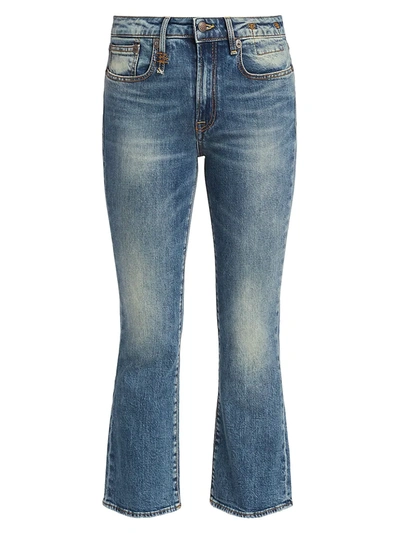 Shop R13 Kick-flare Cropped Jeans In Jasper Stretch