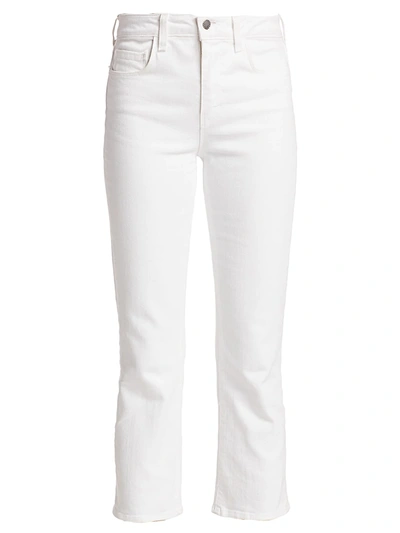Shop L Agence Nadia High-rise Crop Straight-leg Jeans In Blanc