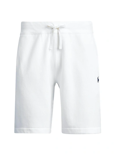 Shop Polo Ralph Lauren Men's Fleece Drawstring Shorts In White