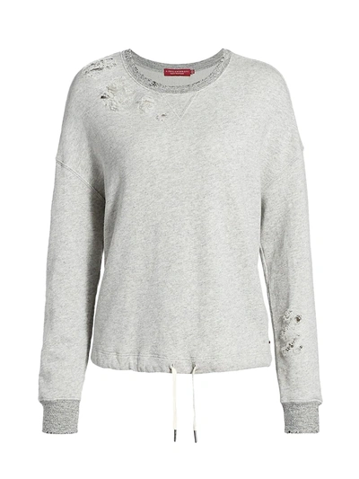 Shop N:philanthropy Olympia Distressed Sweatshirt In Heather Grey