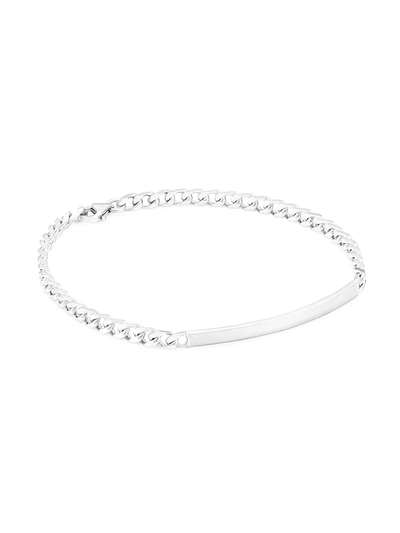Shop Miansai Rhodium Plated Sterling Silver Id Chain Bracelet