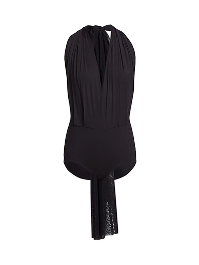 Shop Wolford Miranda Halter Bodysuit In Black