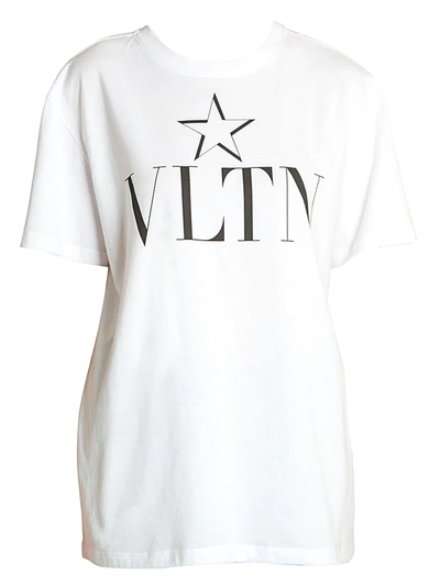 Shop Valentino Women's Star Logo Tee In Bianco Nero