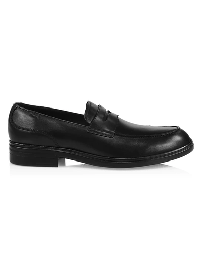 Shop Bally Neffer Leather Penny Loafers In Black
