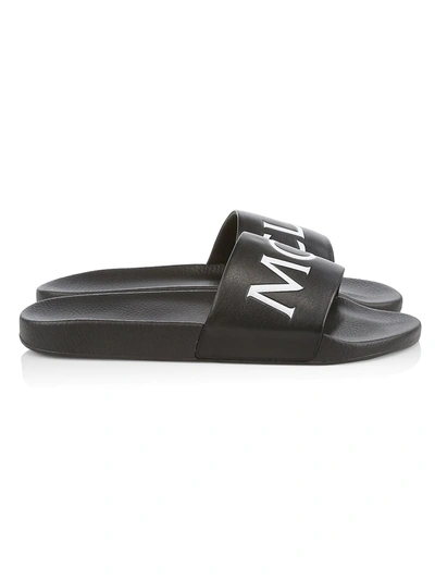 Shop Moncler Bastien Logo Sandals In Black