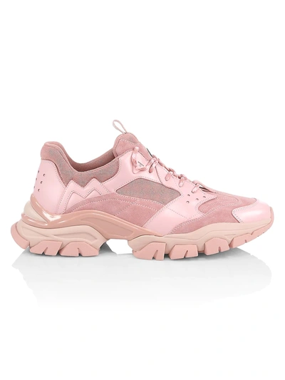 Shop Moncler Men's Leave No Trace Sneakers In Pink