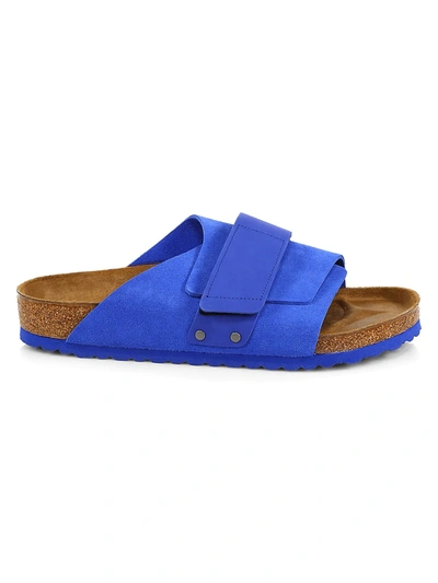 Shop Birkenstock Kyoto Grip-tape Suede Sandals In Ultra Blue