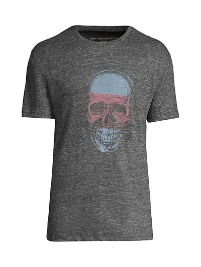 Shop John Varvatos Men's Skull Graphic Linen T-shirt In Black