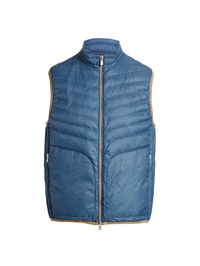 Shop Brunello Cucinelli Men's Quilted Nylon Vest In Ice Blue