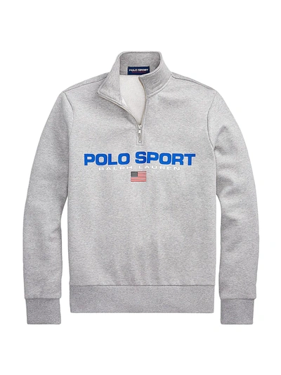 Shop Polo Ralph Lauren Polo Sport Icon Fleece Sweatshirt In Andover Heather