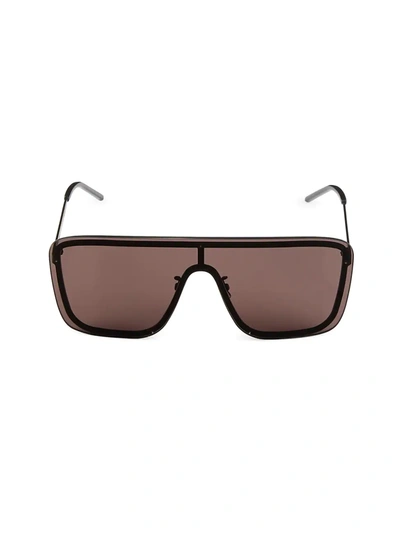 Shop Saint Laurent Women's 99mm Mask Sunglasses In Black