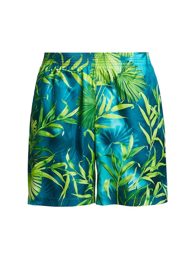 Shop Versace Jungle-print Shorts In Verde Stampa