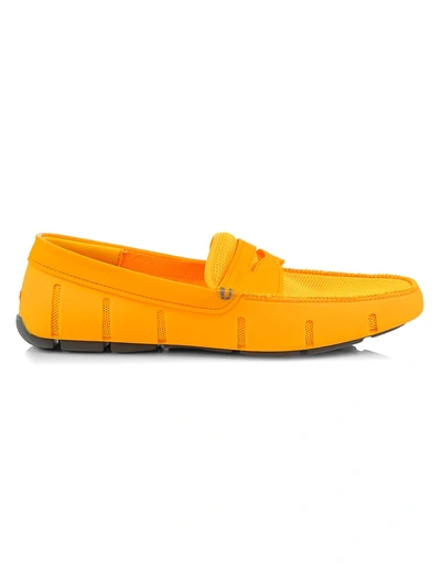 Shop Swims Mix Media Penny Loafers In Gold