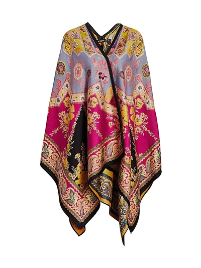 Shop Etro Women's Stained Glass Jacquard Cape In Pink