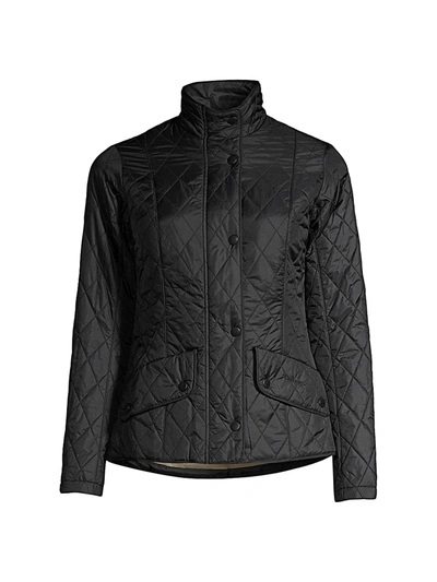 Shop Barbour Women's Flyweight Cavalry Quilted Jacket In Black
