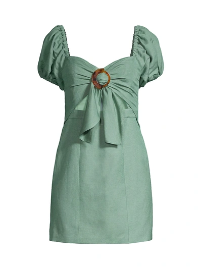 Shop Significant Other Solace Puff-sleeve Dress In Sea Mist
