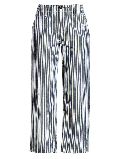 Shop Rag & Bone Buckley Stripe Cropped Jeans In Indigo Stripe