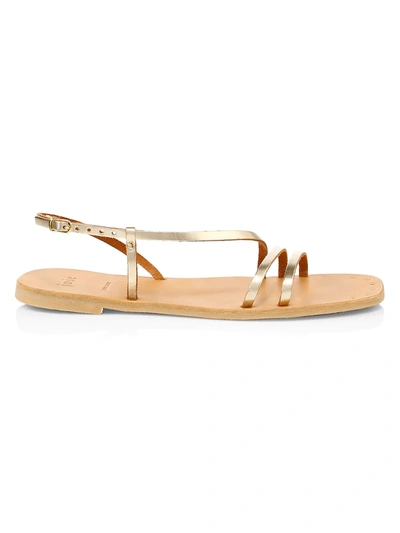 Shop Joie Women's Baja Flat Metallic Leather Slingback Sandals In Gold