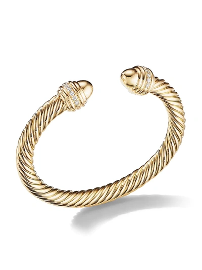 Shop David Yurman Women's Cable 18k Yellow Gold & Diamond Bracelet