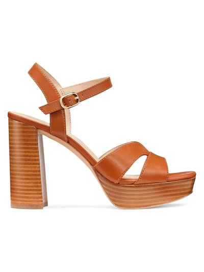 Shop Kate Spade Women's Delight Leather Platform Sandals In Hot Cider