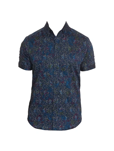 Shop Robert Graham Payne Printed Sport Shirt In Navy